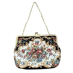 Vintage Floral Tapestry Clutch J&M Towne Co Mini Bag 50s 60s